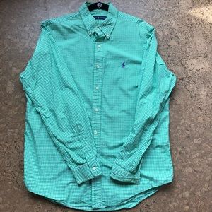 Green checkered Polo Button-Up